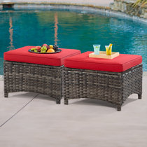 Wicker patio deals furniture with ottomans